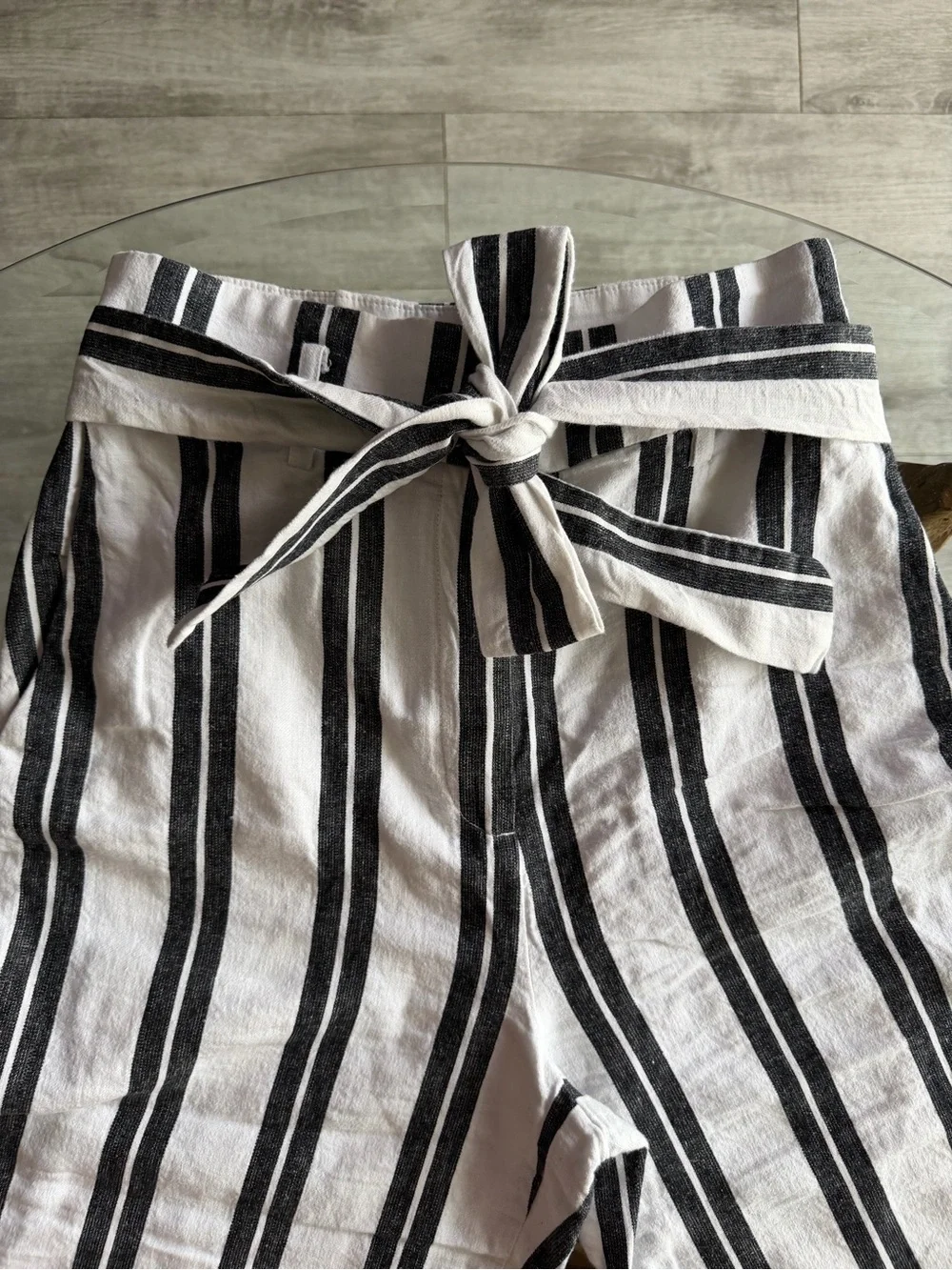 H&M high-rise linen-blend pants